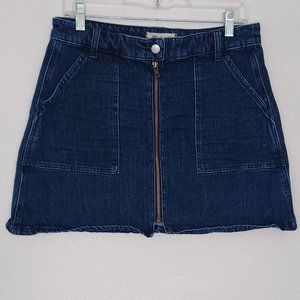 Madewell Dark Blue Denim Skirt with Front Zipper Jean Size 29